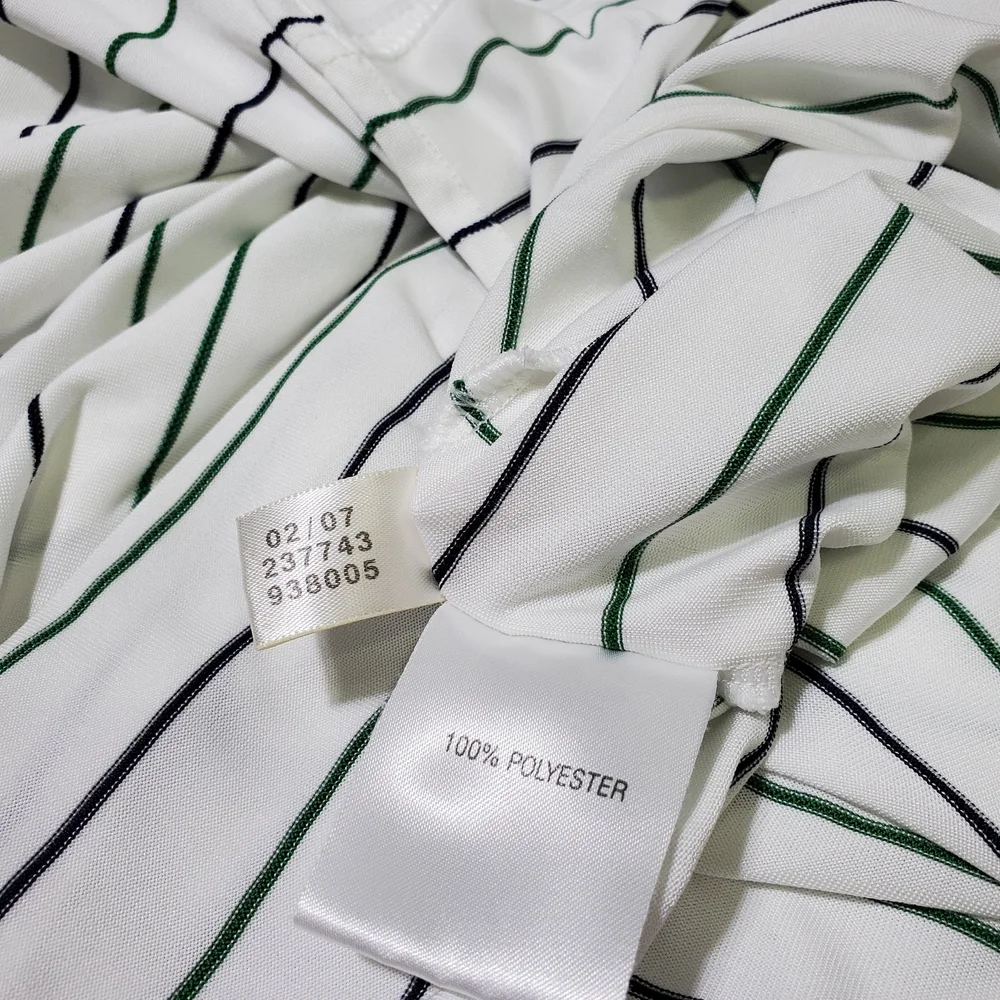 Vintage Adidas Shirt Men White Striped Golf ClimaCool Y2K Classic Polos Shirt XL
